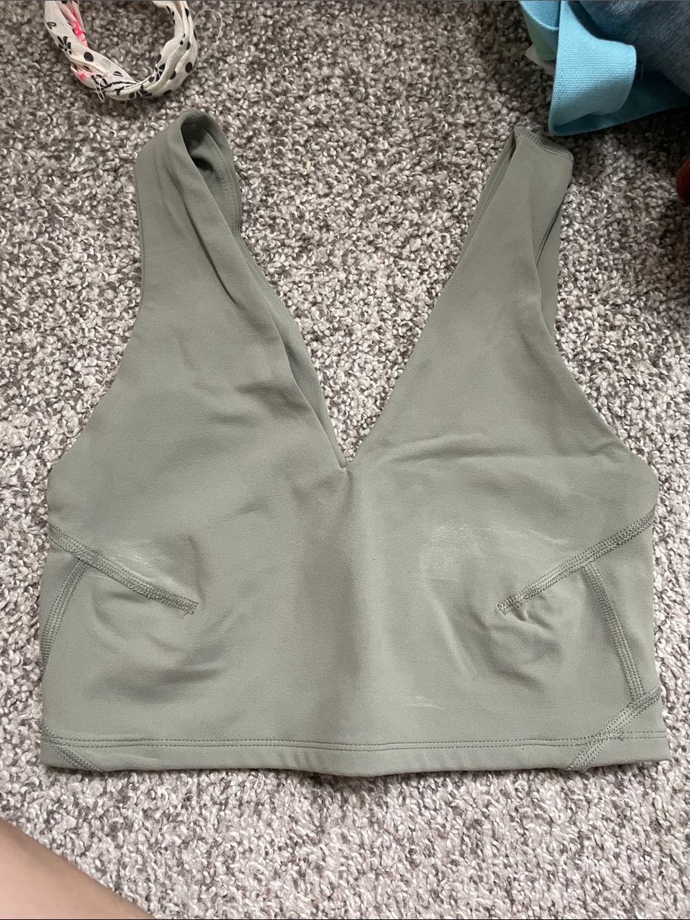 FP Movement by Free People Olive Green V-Neck Sports Bra
